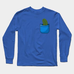 Is that a pickle in your pocket? Funny Vegetarian Vegan Humor Long Sleeve T-Shirt